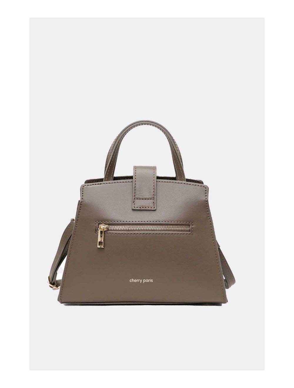 Tom&eva Medium Sac à Main Croûte Cuir Vachette Lisse 4126 ALBA-TAUPE