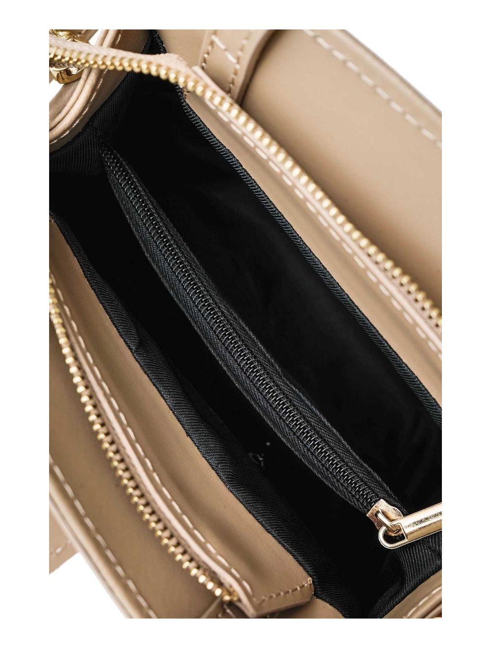 Tom&eva Medium Sac à Main Croûte Cuir Vachette Lisse 4126 ALBA-SABLE