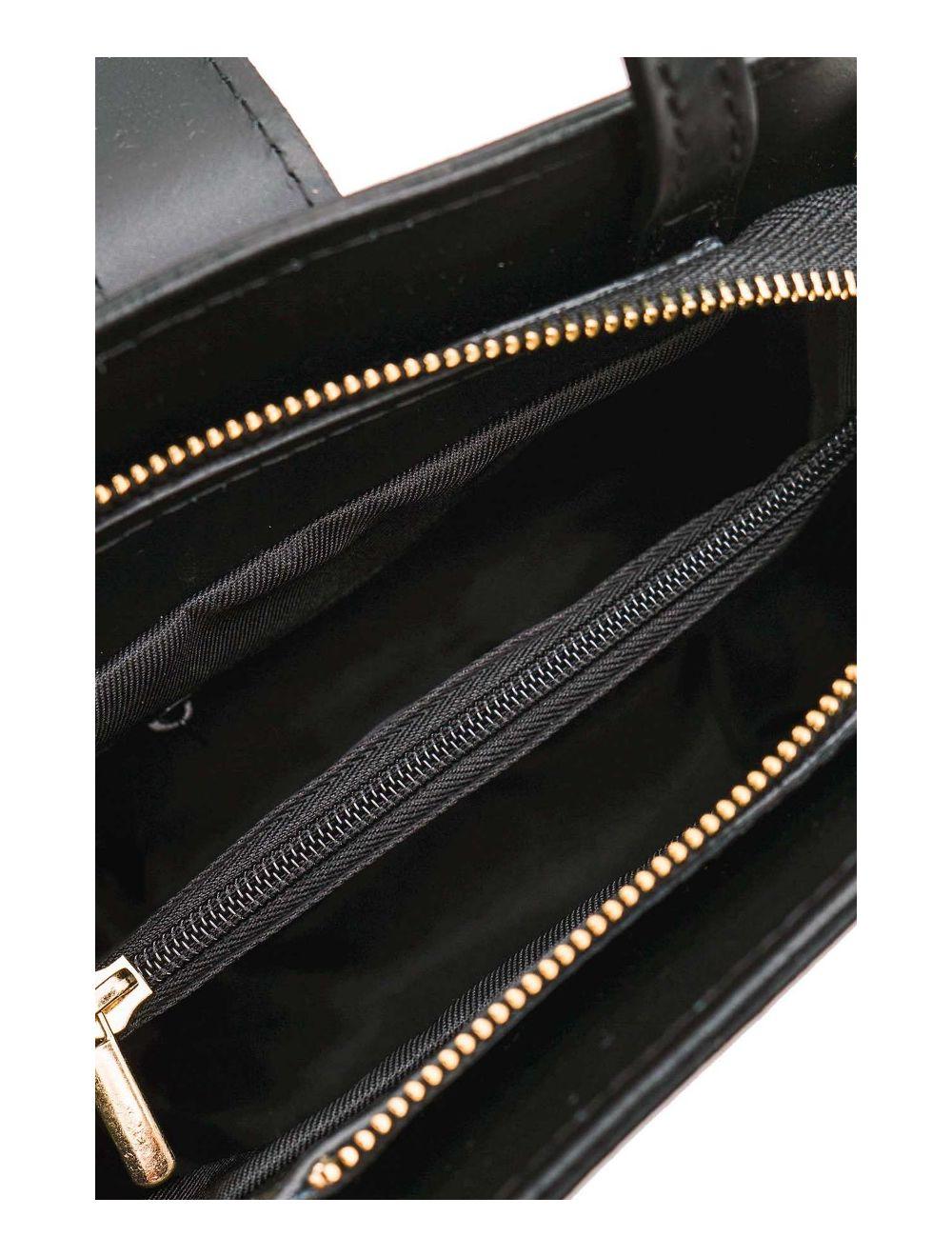 tom&eva Medium Sac à Main Croûte Cuir Vachette Lisse 4126 ALBA-NOIR