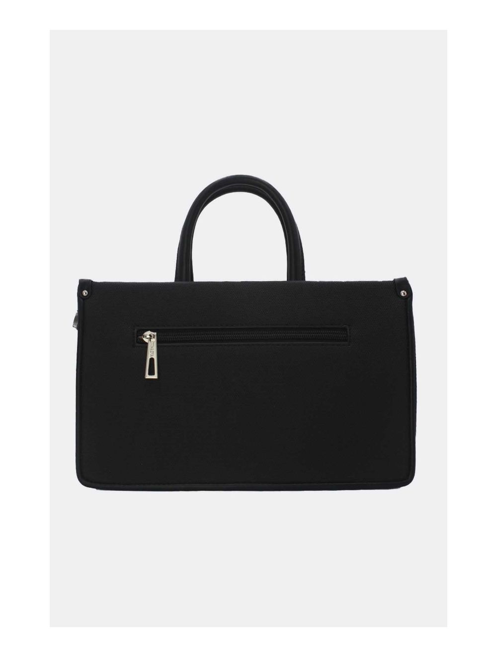 Tom&eva Medium Sac à Main Effet Tissus Bicolore 24B-6004-Black/Black