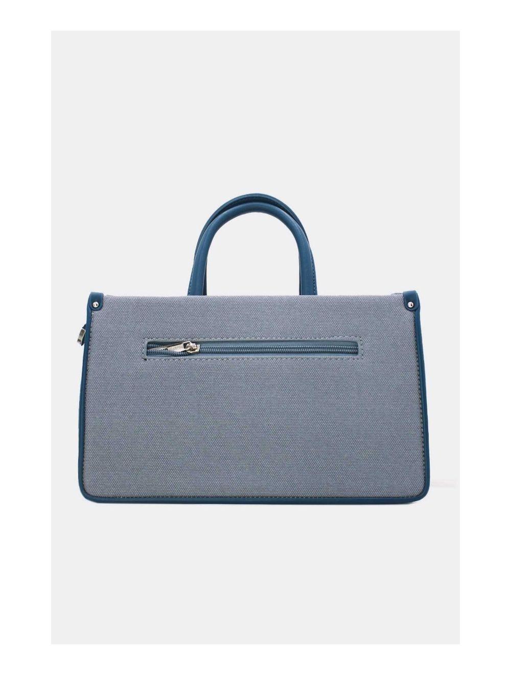 Tom&eva Medium Sac à Main Effet Tissus Bicolore 24B-6004-L.Blue/Blue
