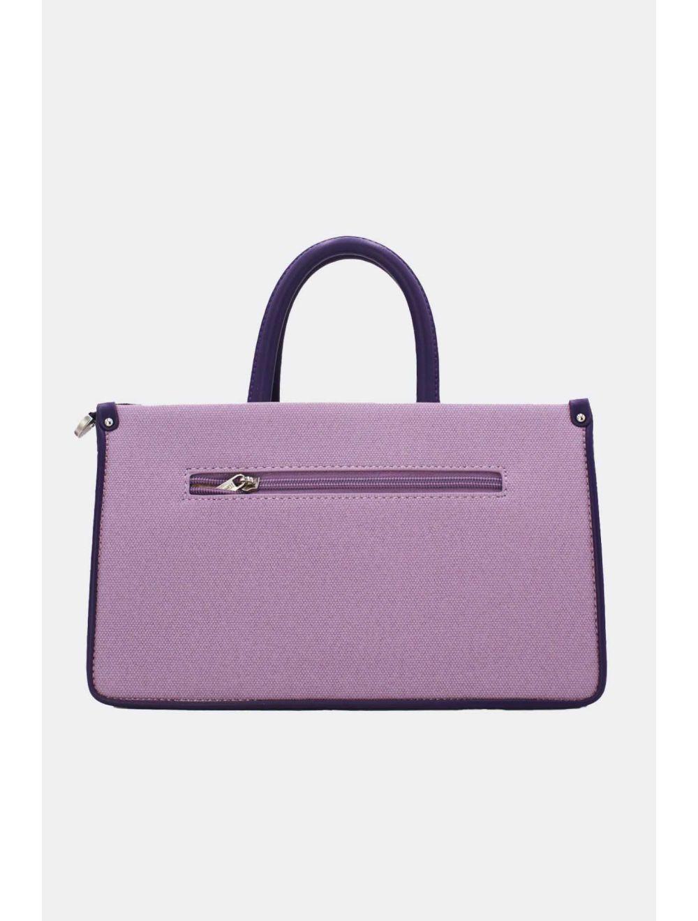 Tom&eva Medium Sac à Main Effet Tissus Bicolore 24B-6004-L.Purple/D.Purple