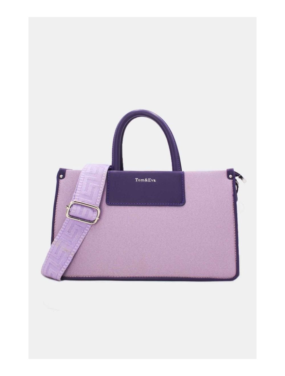 tom&eva Medium Sac à Main Effet Tissus Bicolore 24B-6004-L.Purple/D.Purple