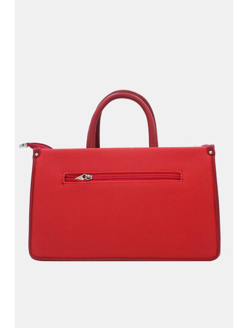 Tom&eva Medium Sac à Main Effet Tissus Bicolore 24B-6004-Red/D.Red