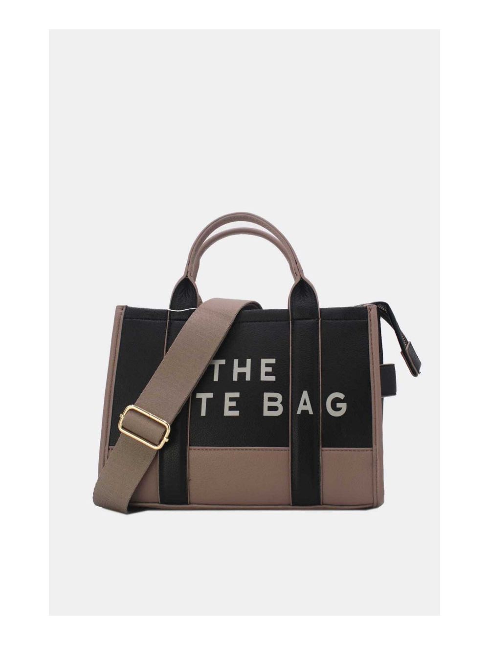 Tom&eva Medium Sac Fourre-Tout Effet Cuir Grainé 24B-5948-Black/Grey