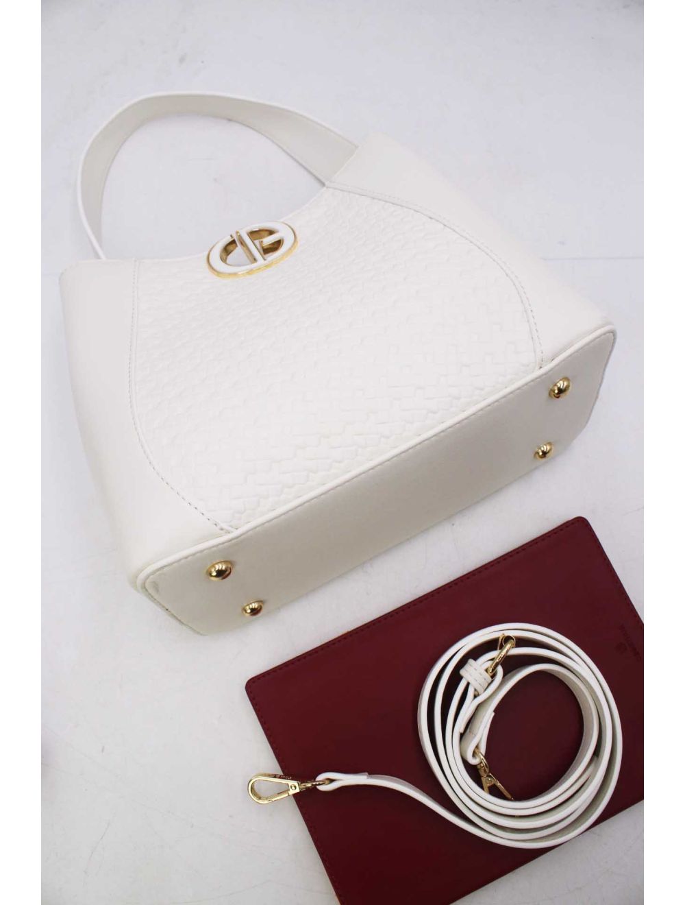 Tom&eva Medium Sac Seau Effet Tressé 24B-6075-Blanc