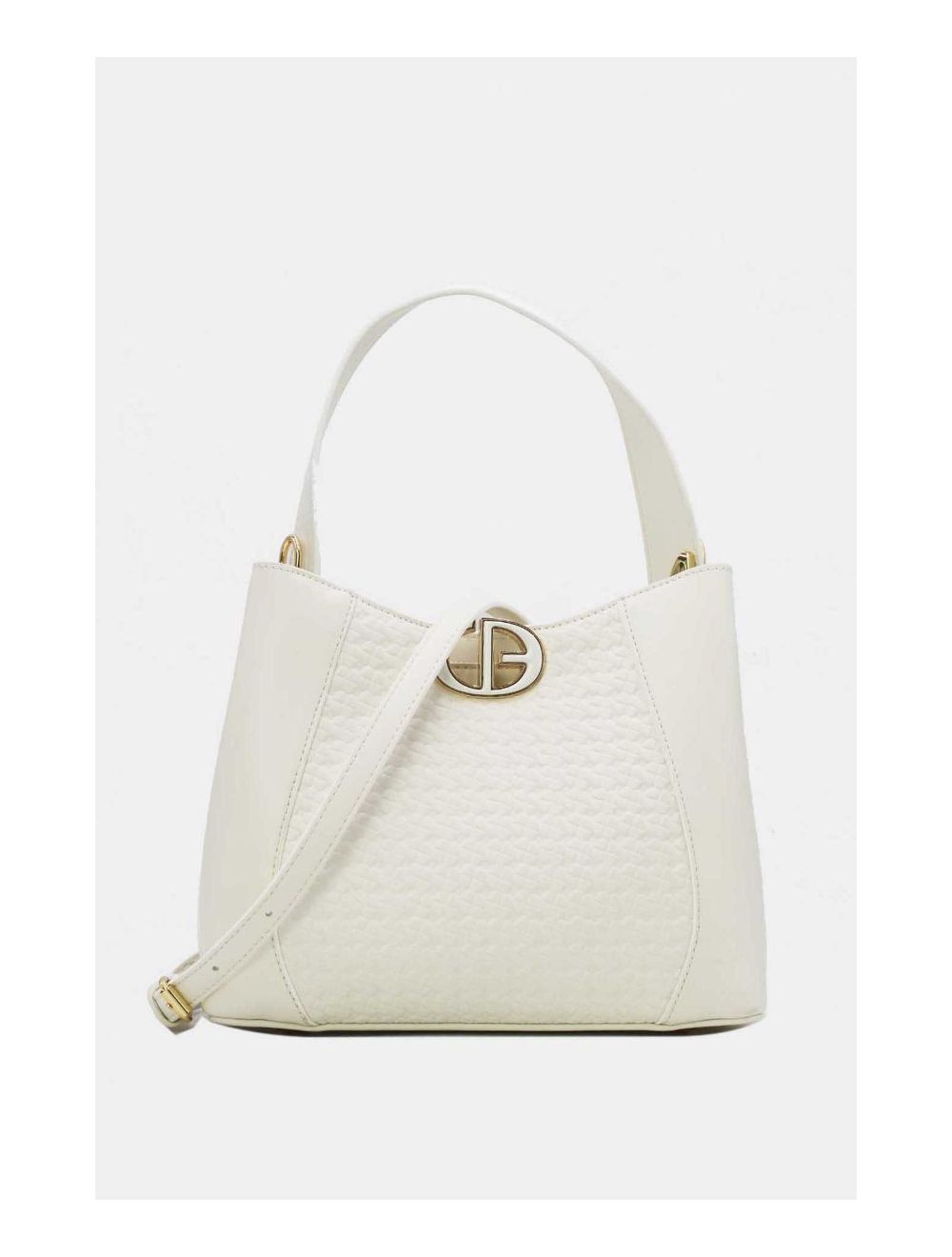 tom&eva Medium Sac Seau Effet Tressé 24B-6075-Blanc