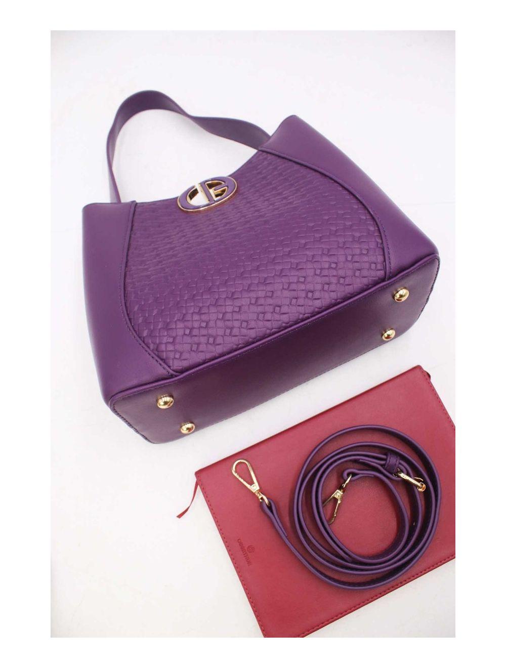 tom&eva Medium Sac Seau Effet Tressé 24B-6075-Violet