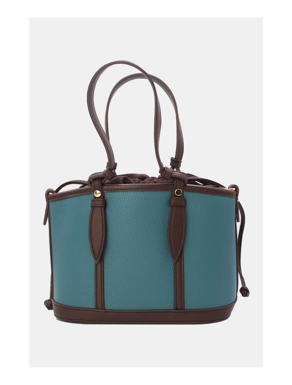 Tom&eva Medium Sac Seau Fermoir à Cordon 23P-5792-Blue/Coffee
