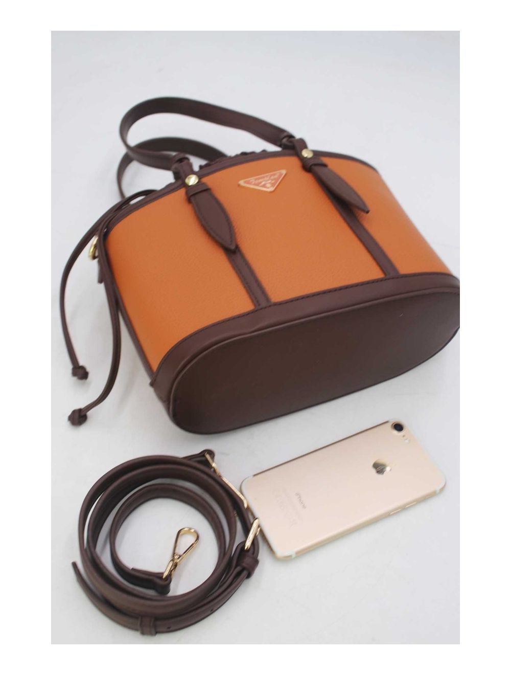 Tom&eva Medium Sac Seau Fermoir à Cordon 23P-5792-Brown/Coffee