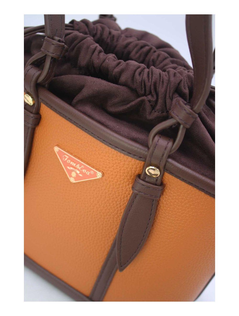Tom&eva Medium Sac Seau Fermoir à Cordon 23P-5792-Brown/Coffee