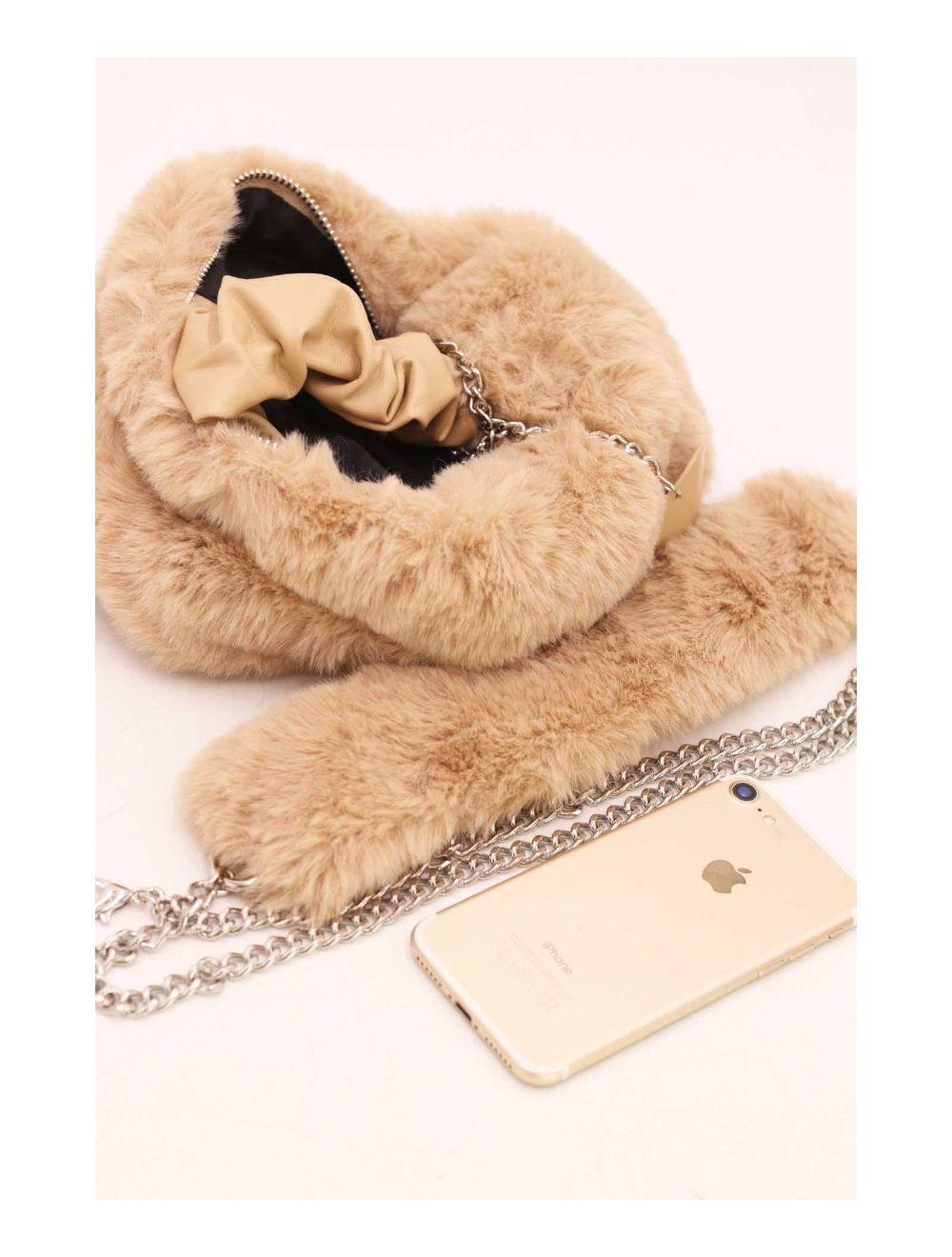 Tom&eva Mini Sac à Main Fausse Fourrure-23P-5689-Abricot