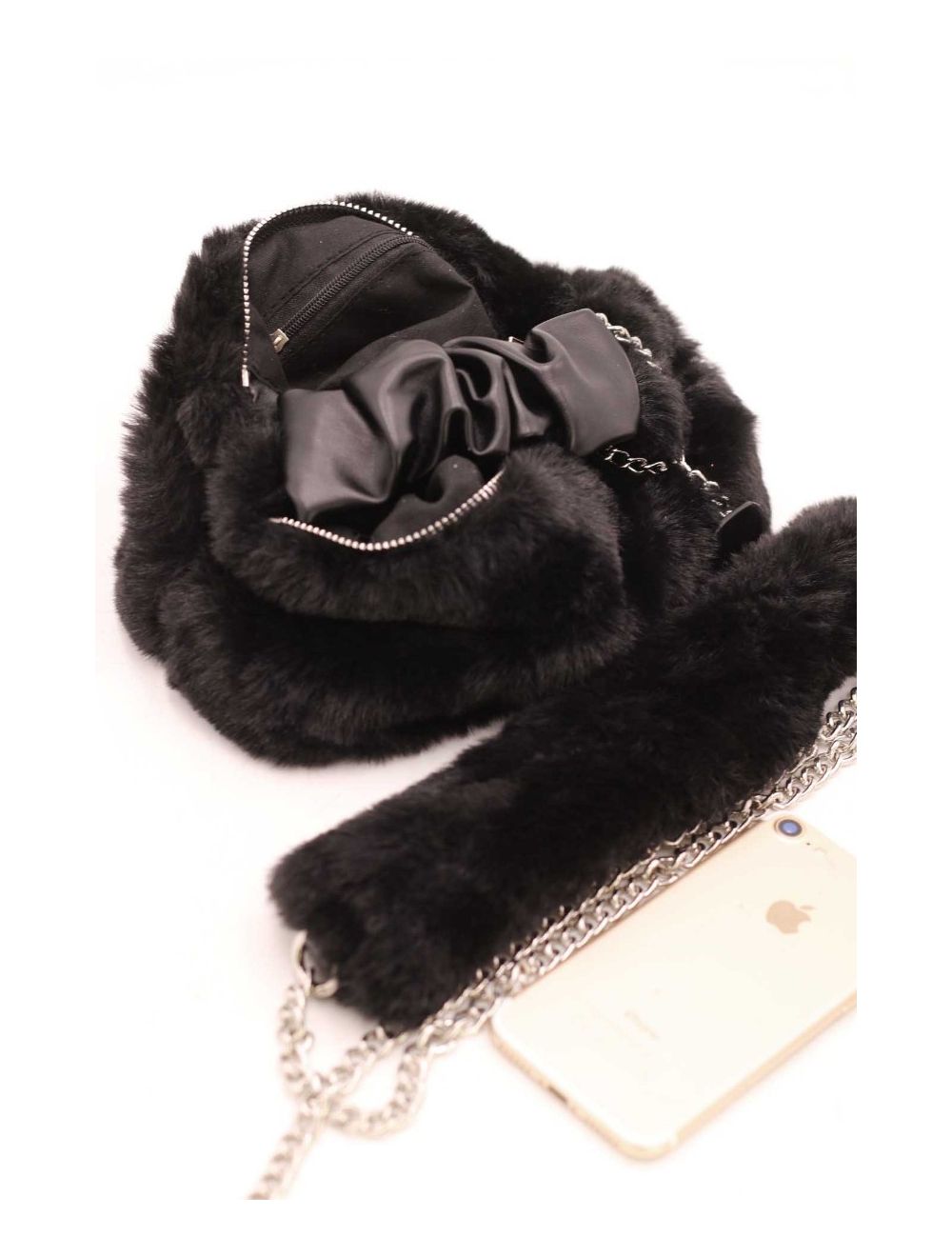 tom&eva Mini Sac à Main Fausse Fourrure-23P-5689-Noir