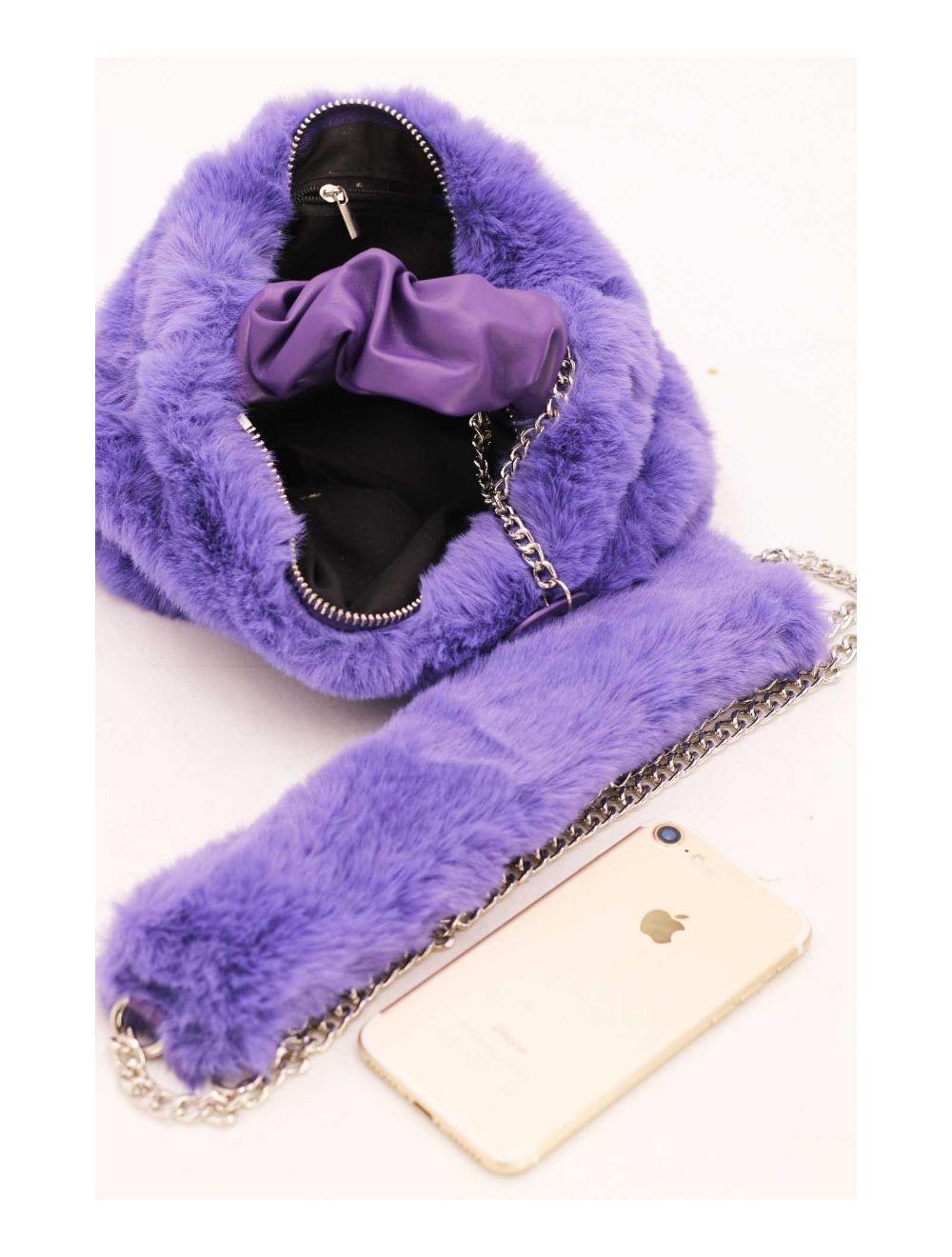 tom&eva Mini Sac à Main Fausse Fourrure-23P-5689-Violet