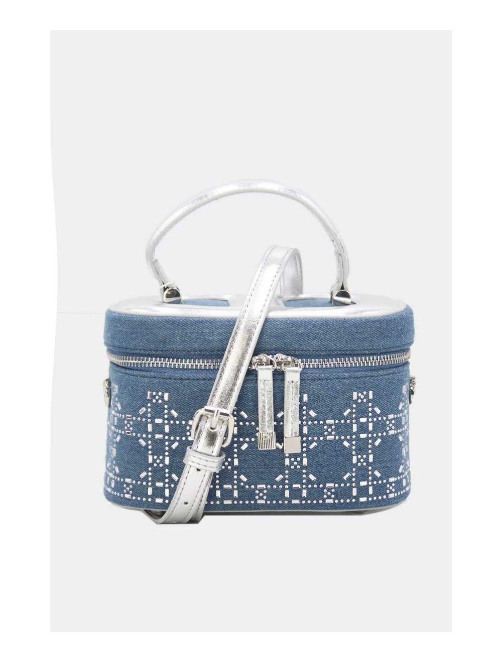 Tom&eva Mini Sac à Main Jeans Orné Strasse 24P-5995-D.Blue/Silver