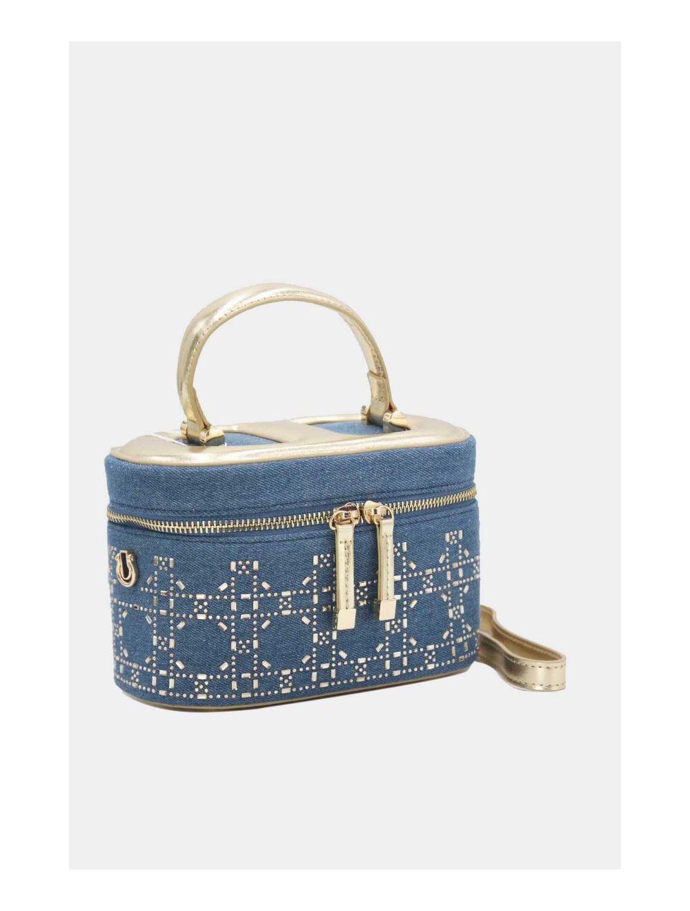 Tom&eva Mini Sac à Main Jeans Orné Strasse 24P-5995-D.Blue/Gold