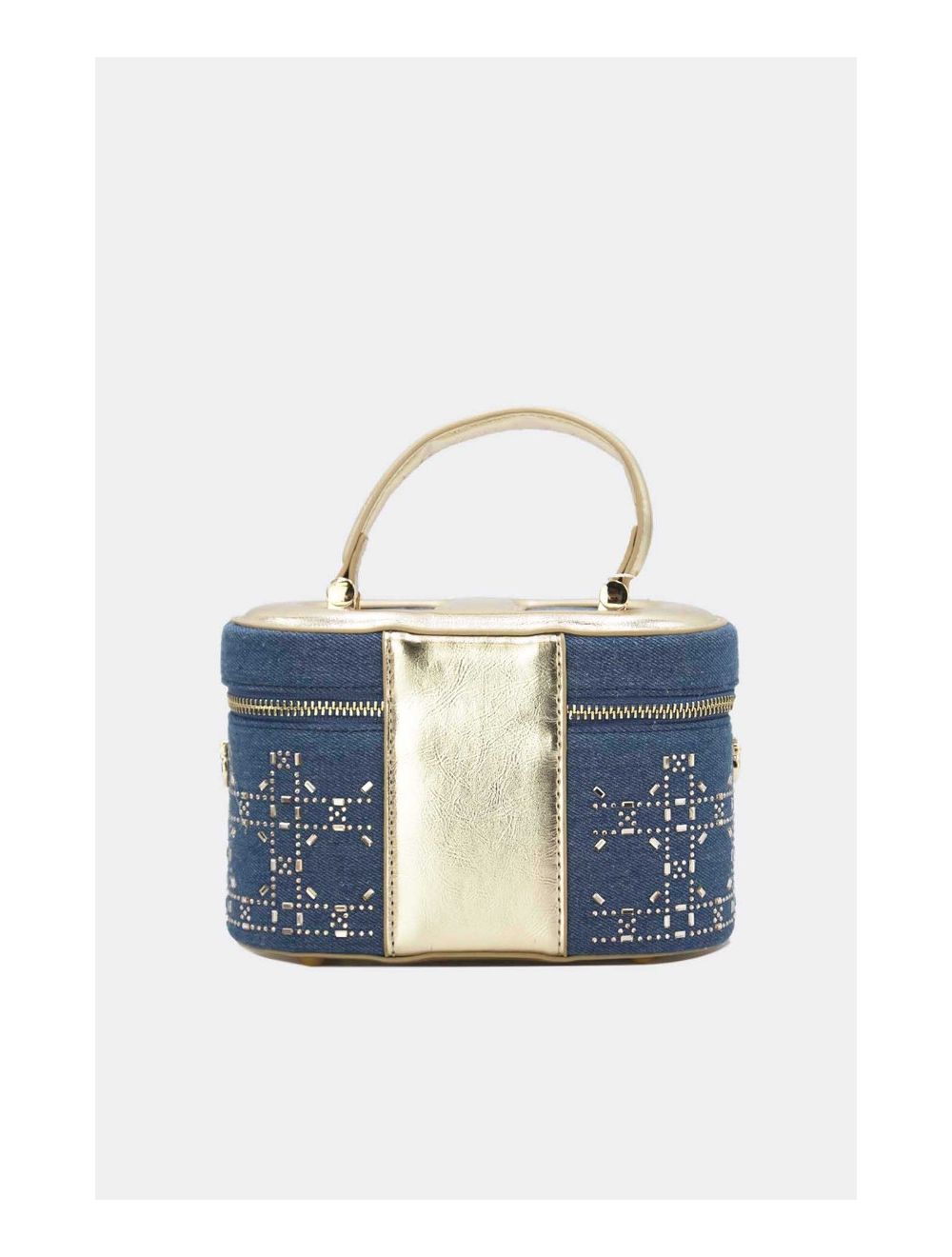 Tom&eva Mini Sac à Main Jeans Orné Strasse 24P-5995-D.Blue/Gold