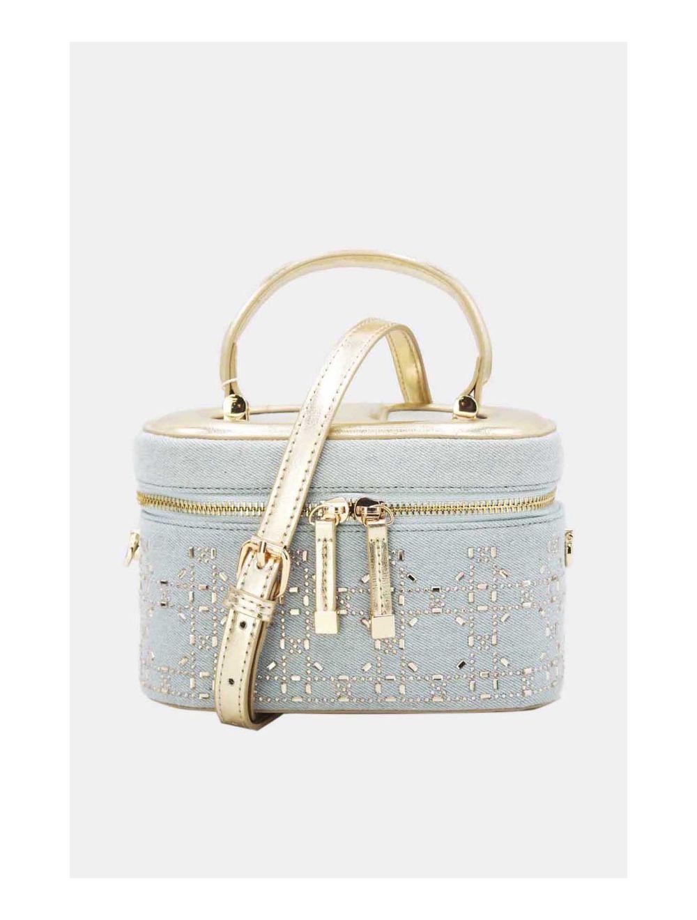 tom&eva Mini Sac à Main Jeans Orné Strasse 24P-5995-L.Blue/Gold