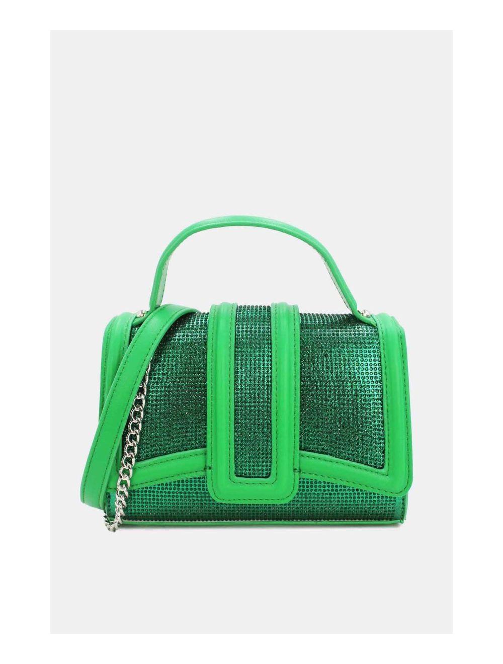 Tom&eva Mini Sac à Main Strassé Style Vintage 22B-5592-Green