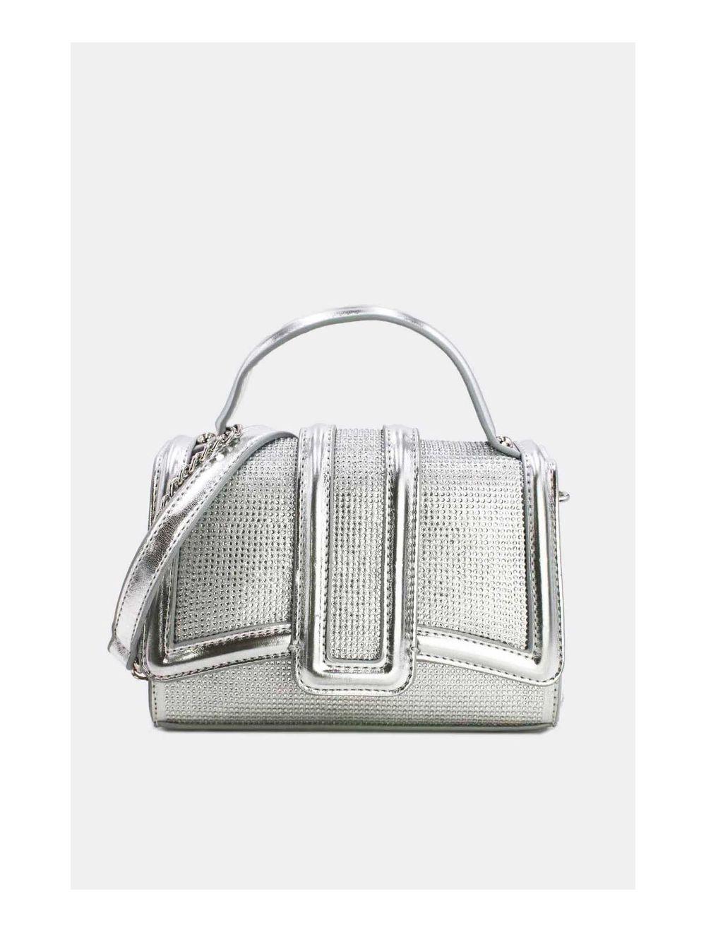 Tom&eva Mini Sac à Main Strassé Style Vintage 22B-5592-Silver