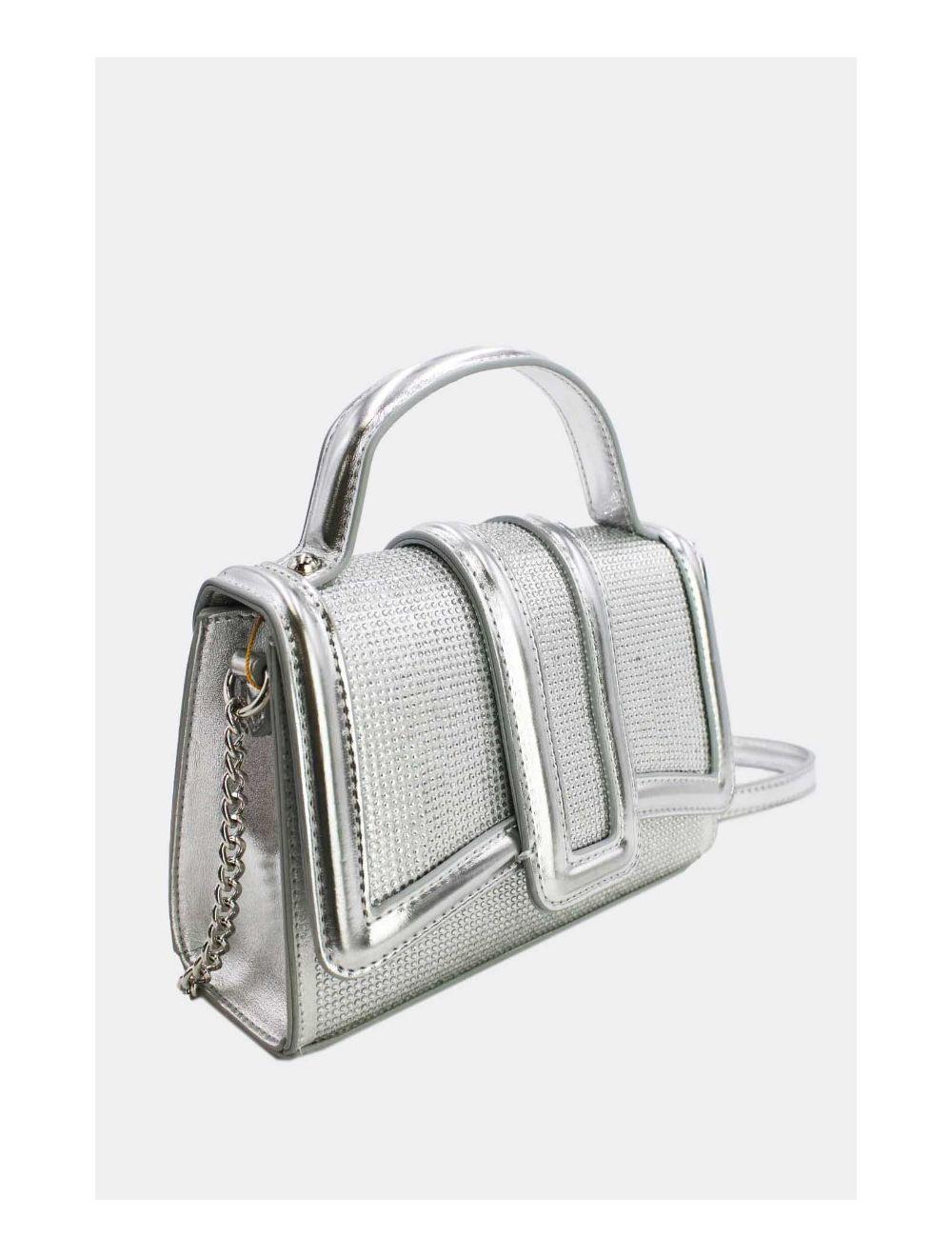Tom&eva Mini Sac à Main Strassé Style Vintage 22B-5592-Silver