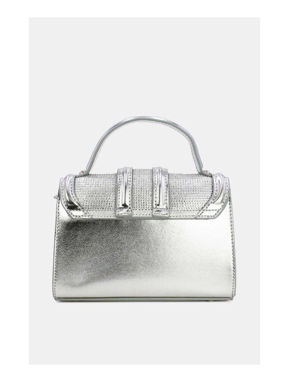 Tom&eva Mini Sac à Main Strassé Style Vintage 22B-5592-Silver