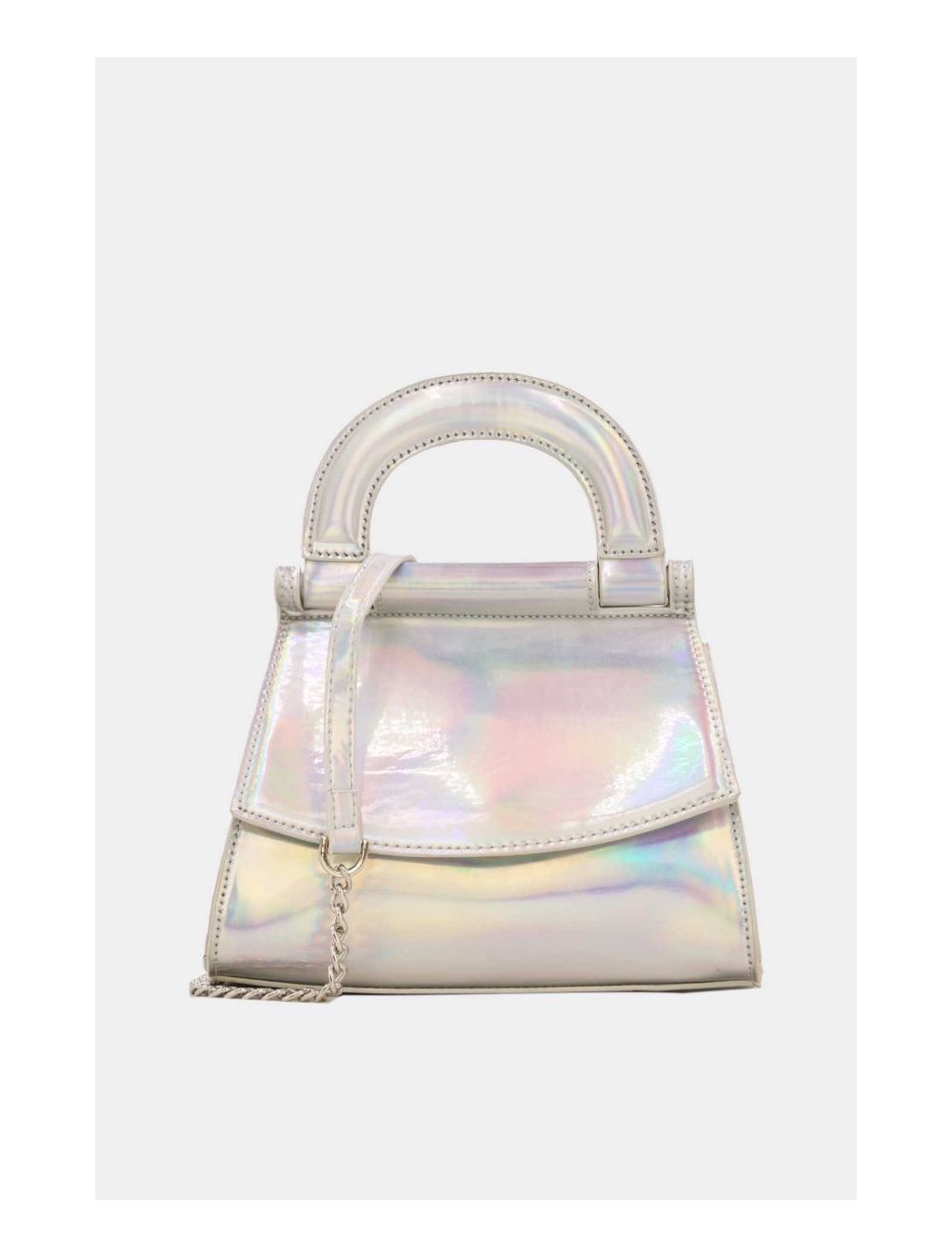Tom&eva Mini Sac à Main Vernis Brillant 23P-5681-Argent