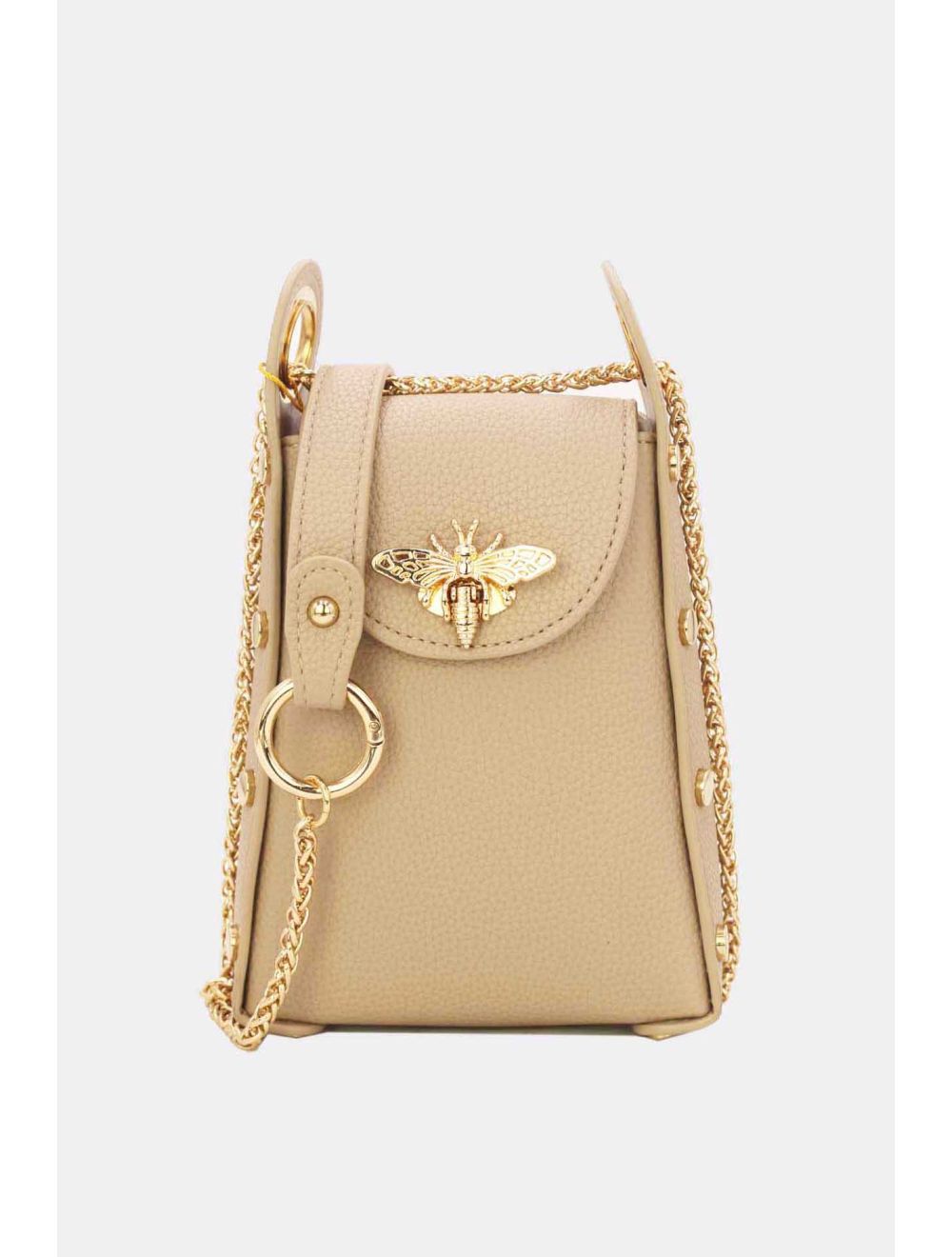 Tom&eva Mini Sac Abeille Pour Smartphone Chaîne Dorée-22P-5539-Camel