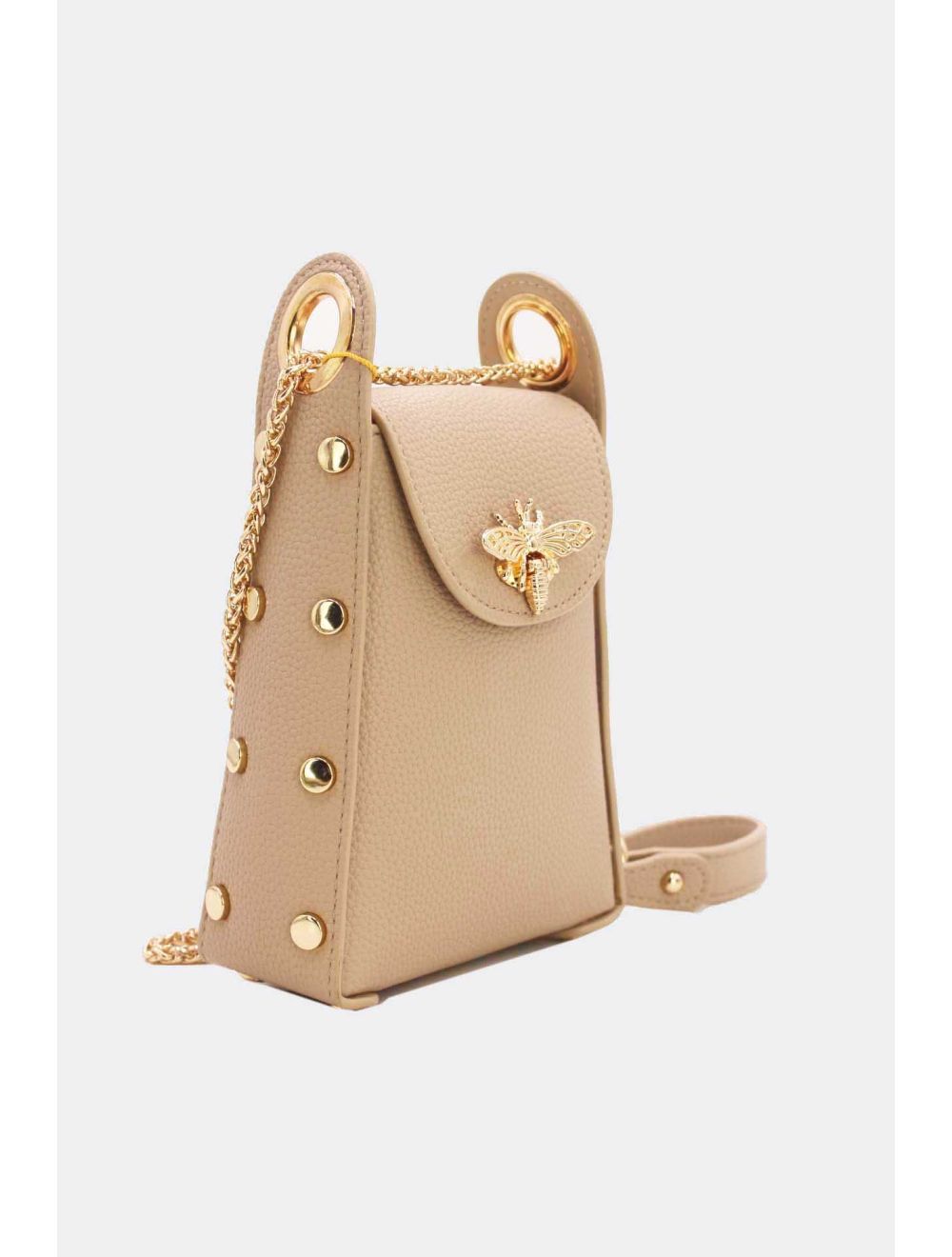 Tom&eva Mini Sac Abeille Pour Smartphone Chaîne Dorée-22P-5539-Camel