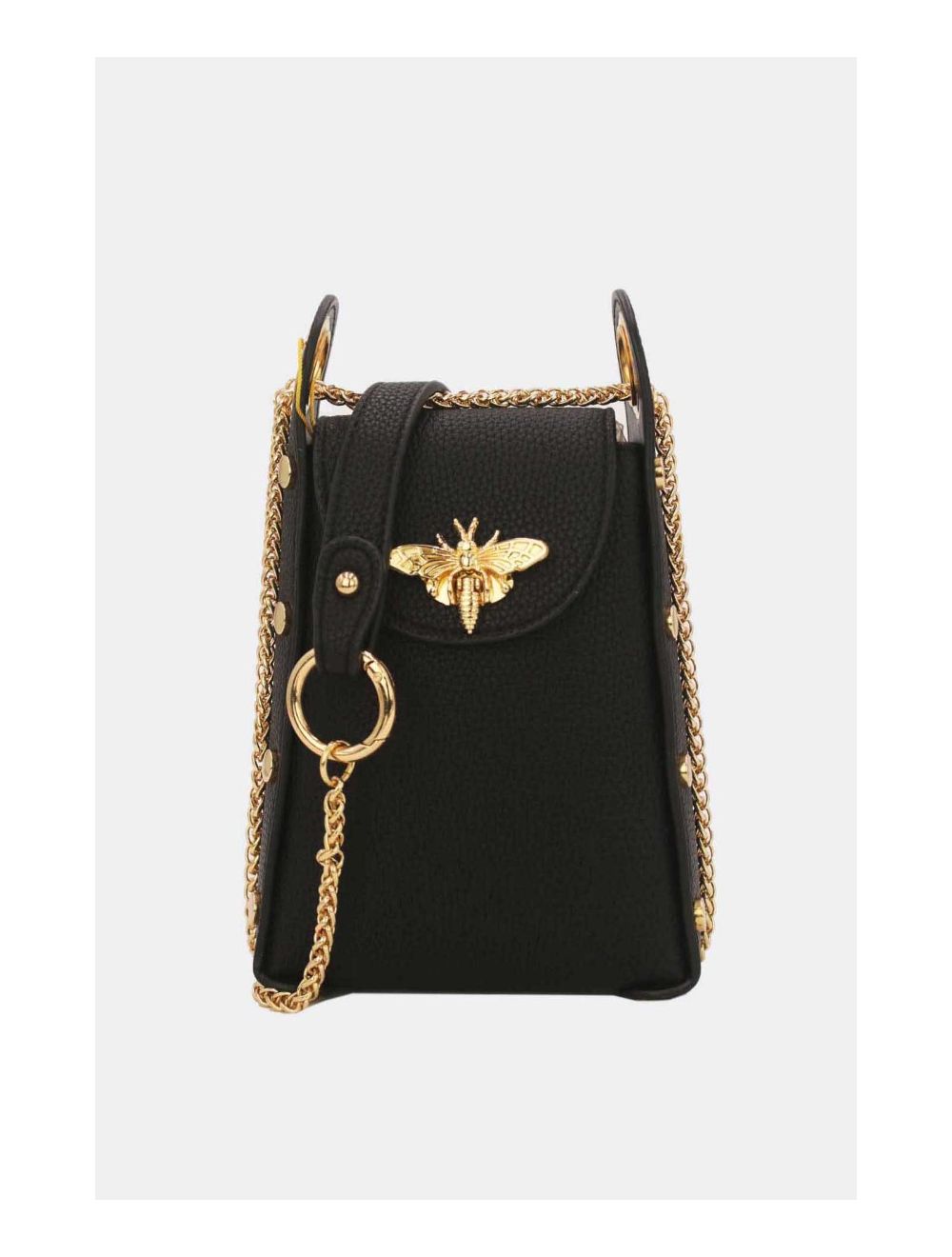 Tom&eva Mini Sac Abeille Pour Smartphone Chaîne Dorée-22P-5539-Noir