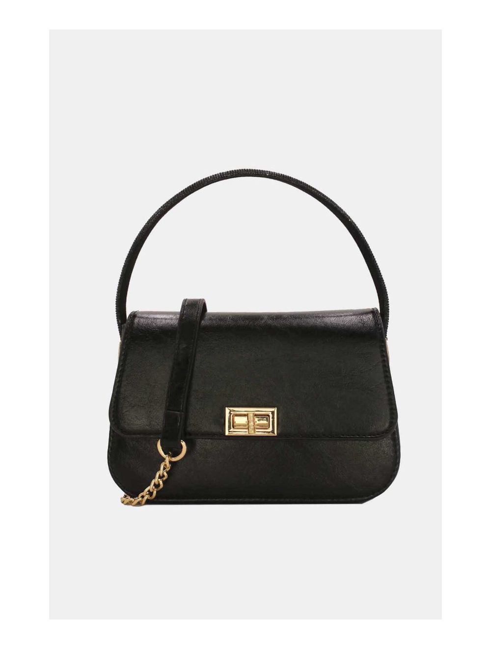 Tom&eva Mini Sac Carré Métallique Brillant 23P-5737-Black/White