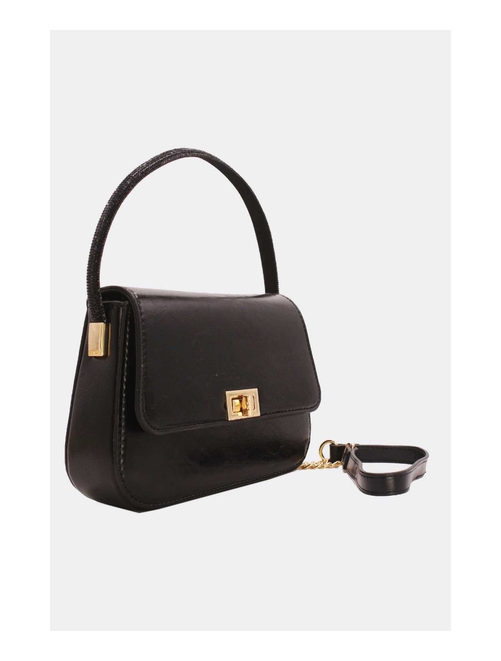 Tom&eva Mini Sac Carré Métallique Brillant 23P-5737-Black/White