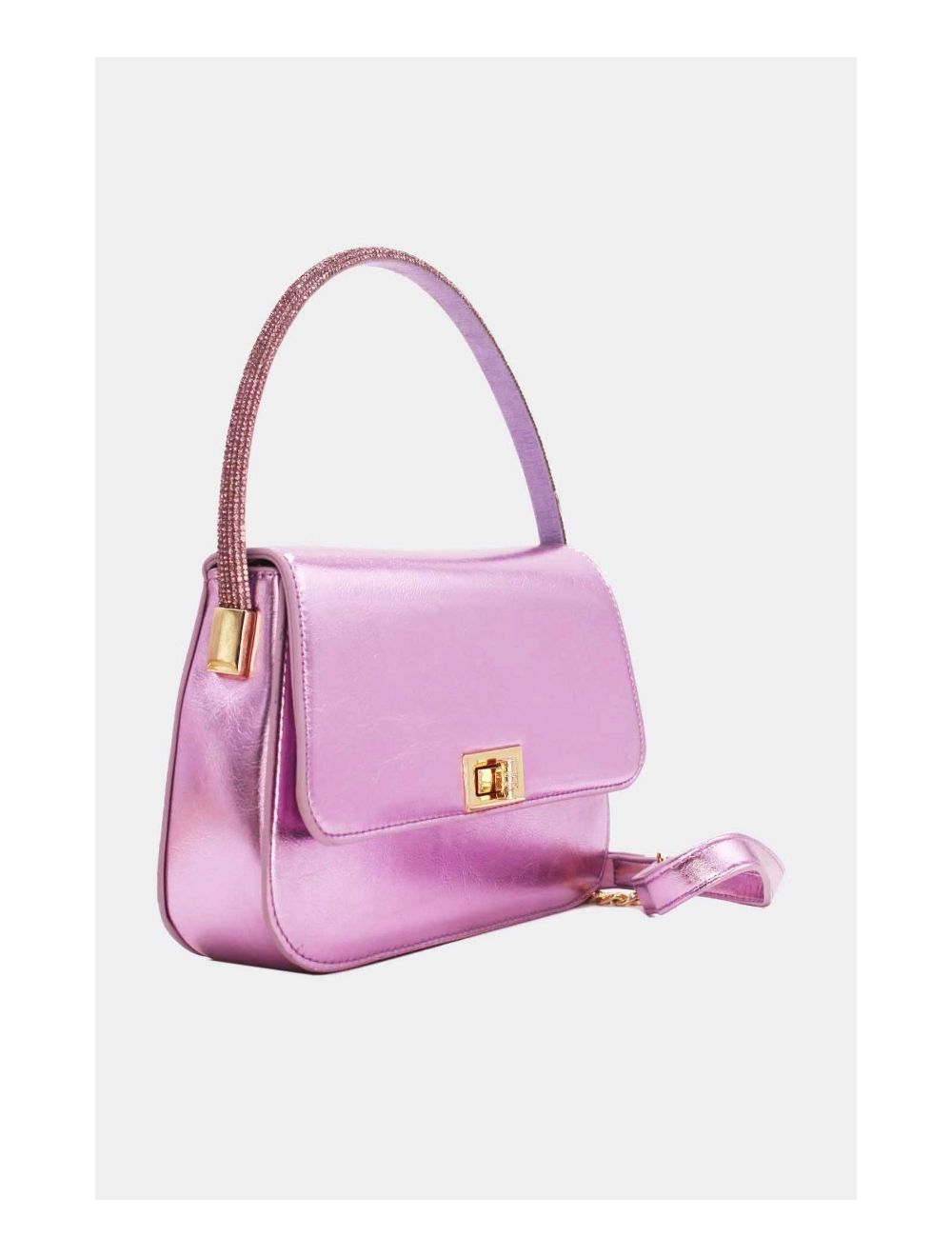 Tom&eva Mini Sac Carré Métallique Brillant 23P-5737-Pink