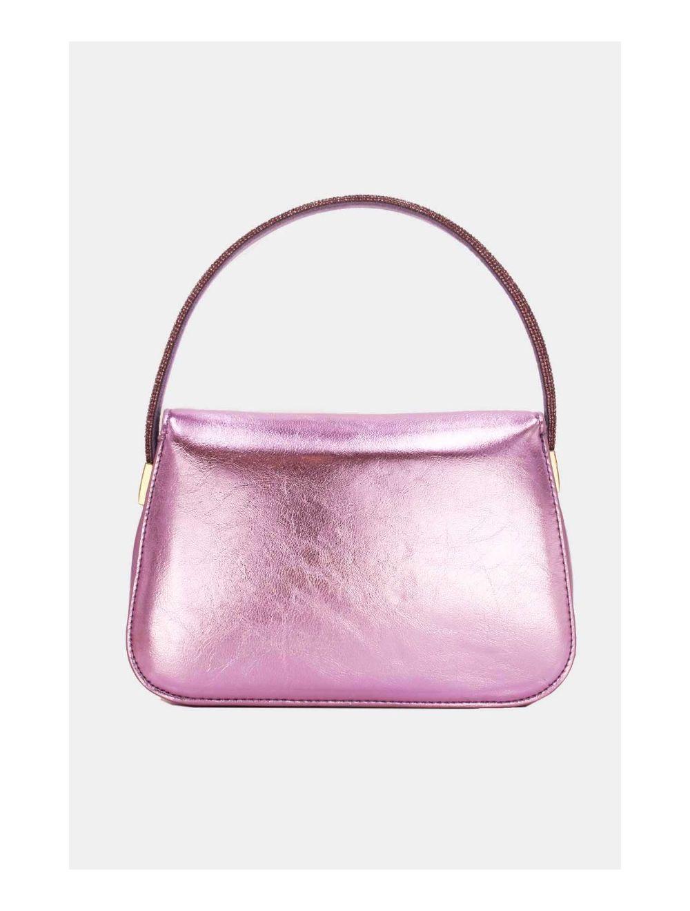 Tom&eva Mini Sac Carré Métallique Brillant 23P-5737-Pink