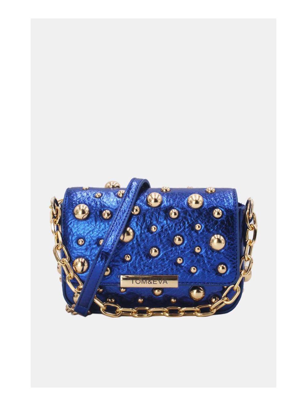 tom&eva Petit Pochette Clouté métallique 24P-5901-Bleu