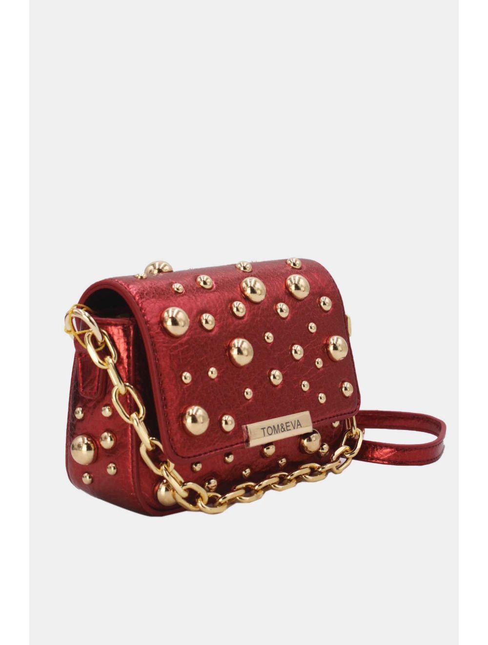 Tom&eva Petit Pochette Clouté Métallique 24P-5901-Burgundy