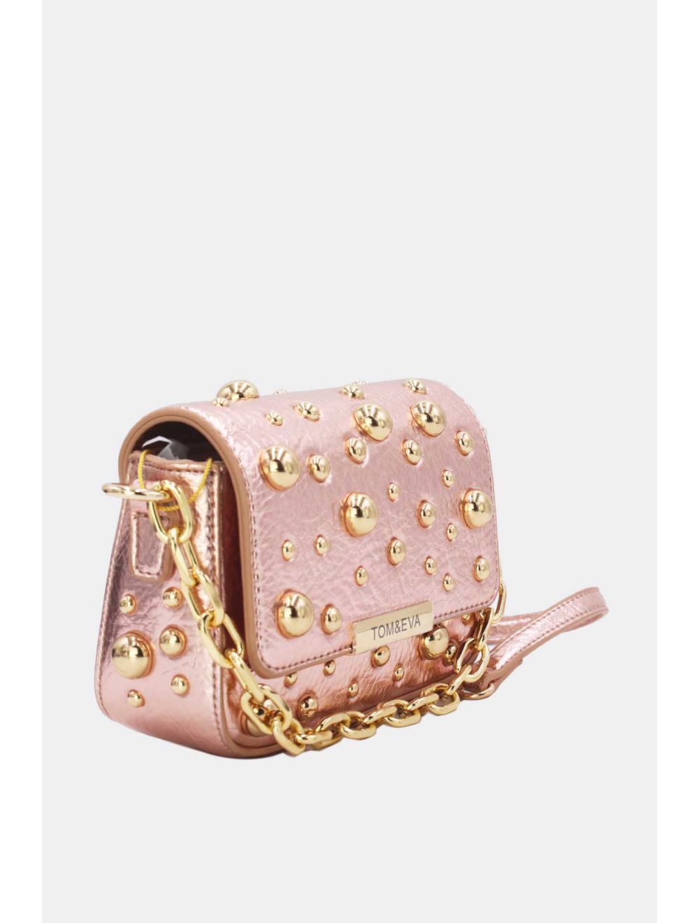 Tom&eva Petit Pochette Clouté Métallique 24P-5901-Champagne