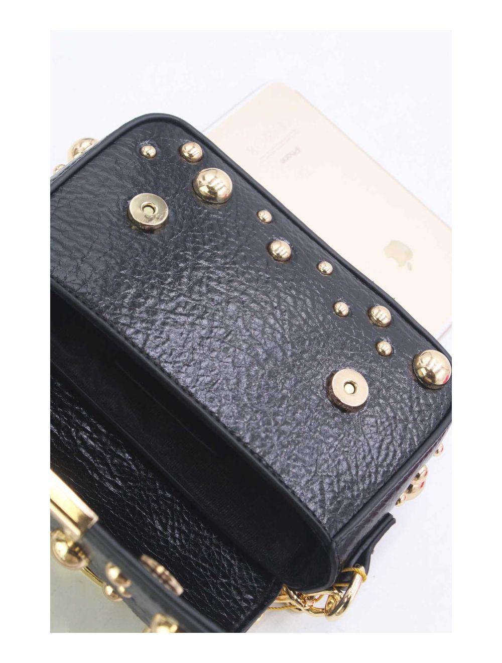 Tom&eva Petit Pochette Clouté Métallique 24P-5901-Noir