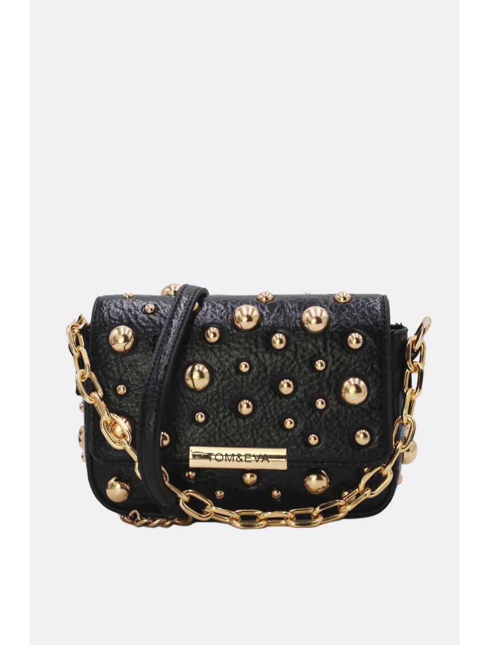 Tom&eva Petit Pochette Clouté Métallique 24P-5901-Noir