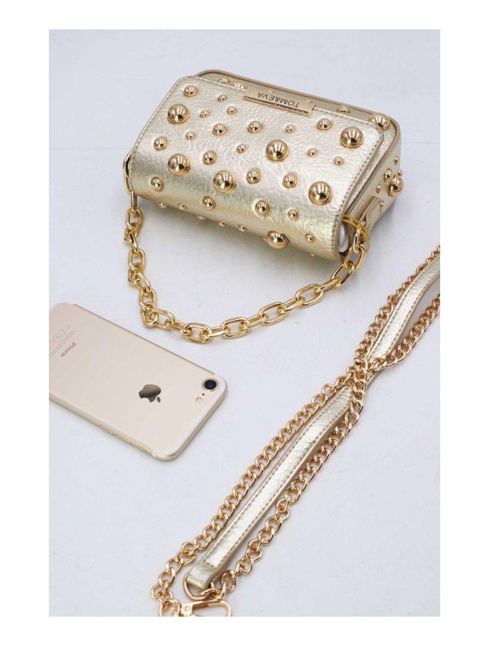 Tom&eva Petit Pochette Clouté Métallique 24P-5901-Or