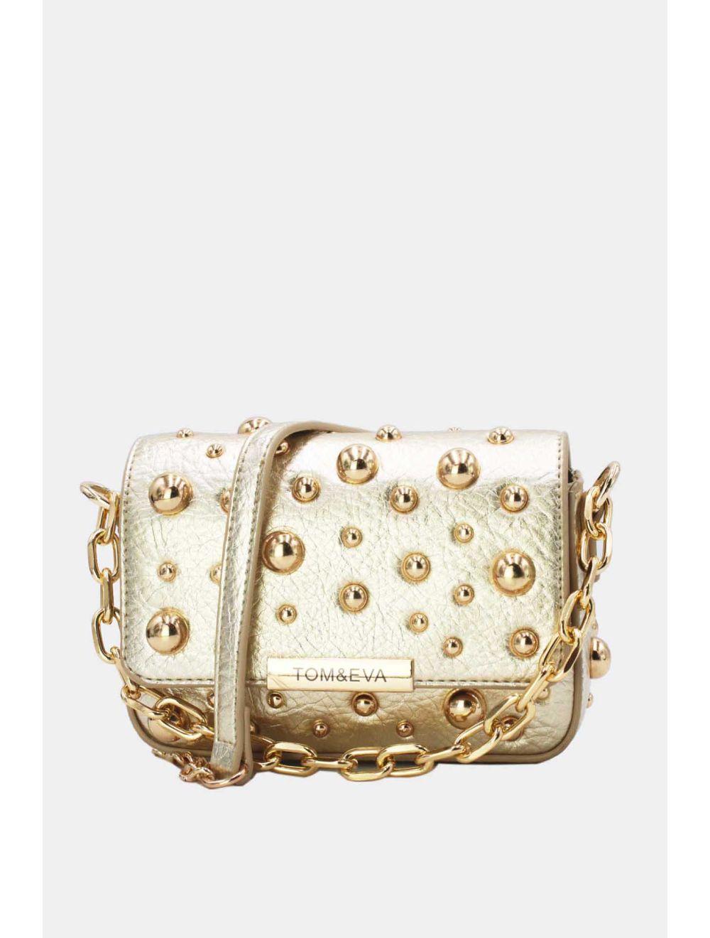 Tom&eva Petit Pochette Clouté Métallique 24P-5901-Or
