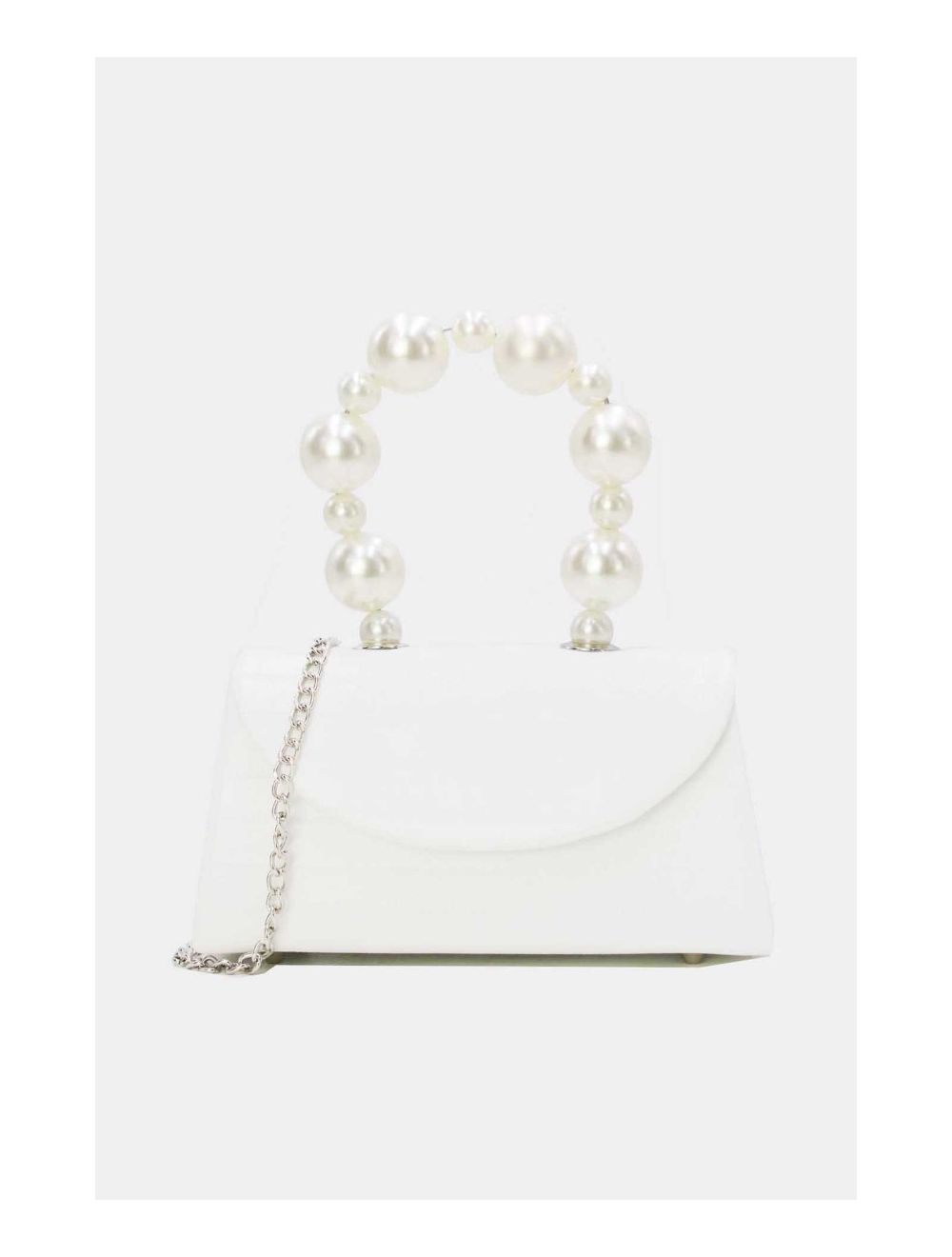 Tom&eva Petit Sac à Main à Anse Perles 24P-5869-Blanc
