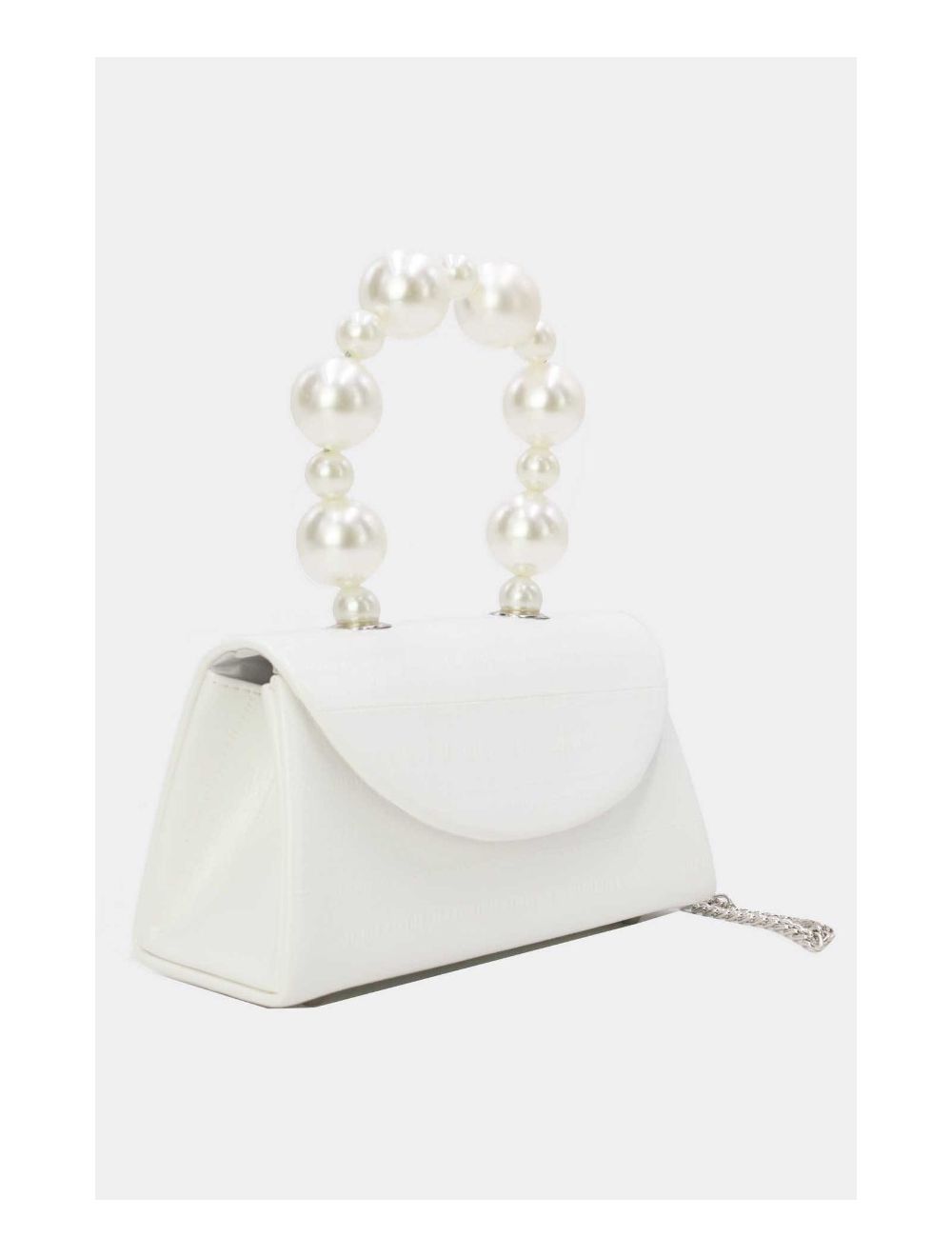 Tom&eva Petit Sac à Main à Anse Perles 24P-5869-Blanc