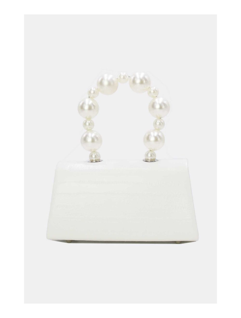 Tom&eva Petit Sac à Main à Anse Perles 24P-5869-Blanc