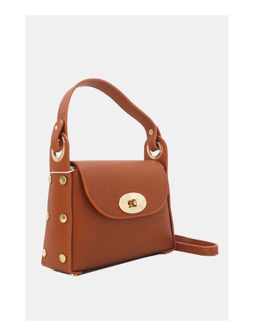 Tom&eva Petit Sac à Main Clouté Effet Grainé 23P-5805-Marron