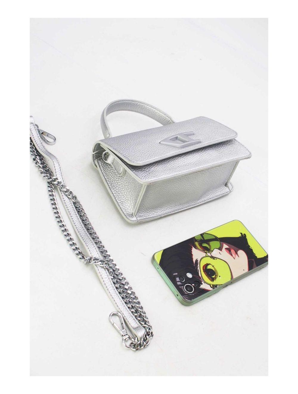 tom&eva Petit Sac à Main Effet Grainé 23P-5811-Argenté