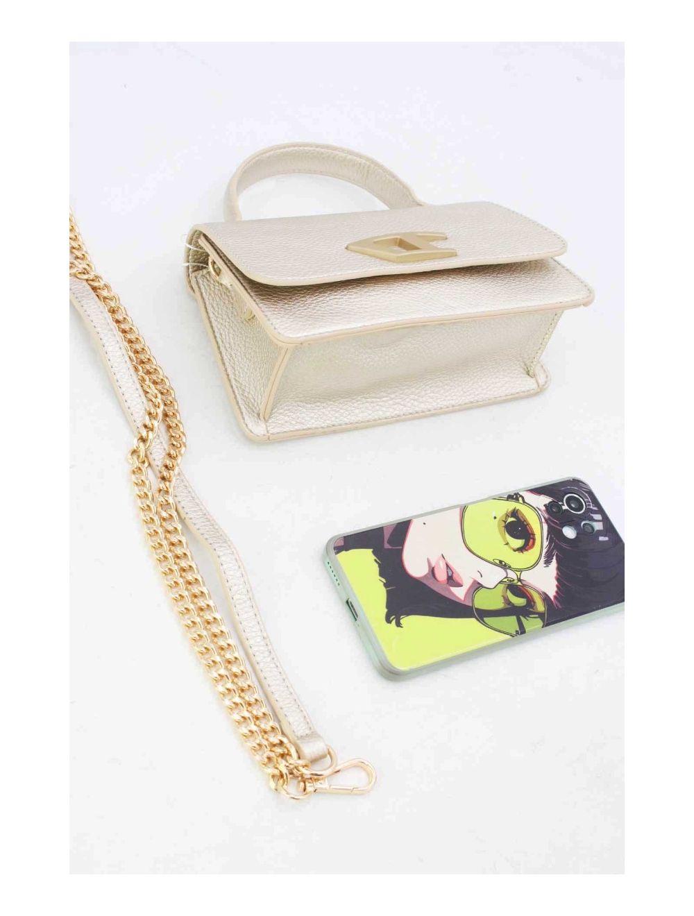 tom&eva Petit Sac à Main Effet Grainé 23P-5811-Doré