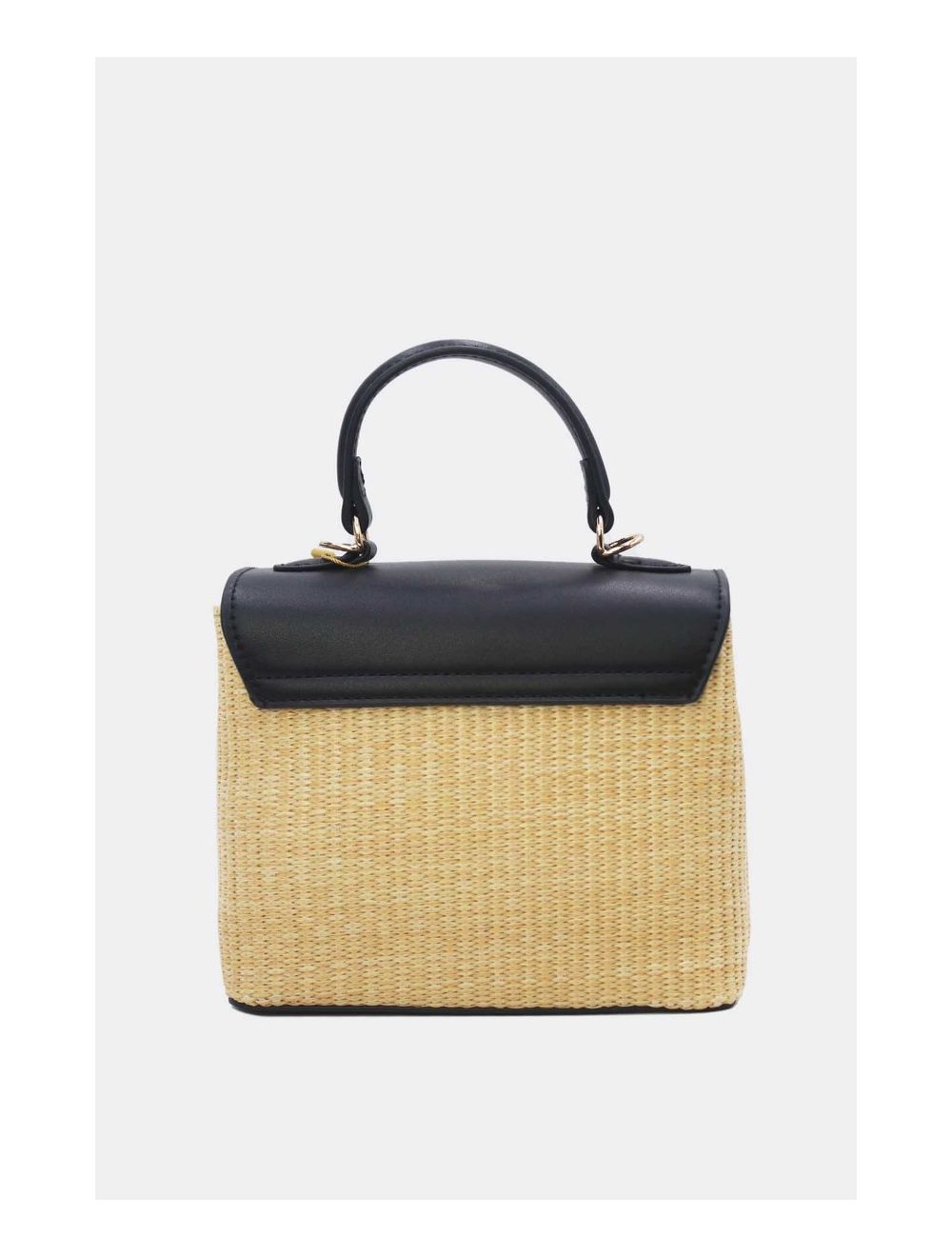 Tom&eva Petit Sac à Main Effet Paille 24P-5926A-Apricot/Black