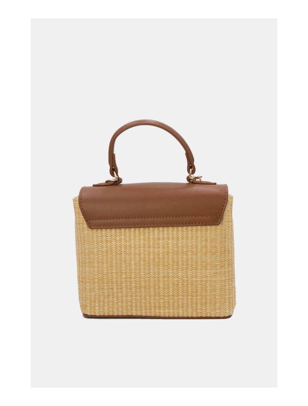 Tom&eva Petit Sac à Main Effet Paille 24P-5926A-Apricot/Brown