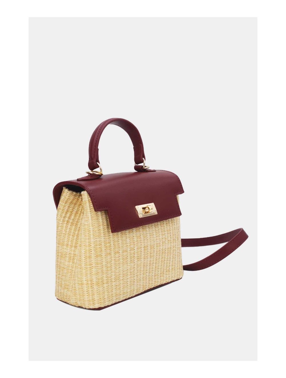 Tom&eva Petit Sac à Main Effet Paille 24P-5926A-Apricot/Red